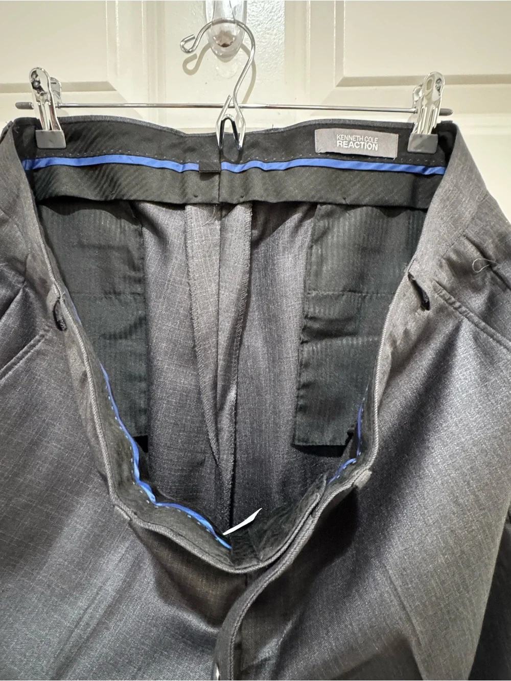Kenneth Cole Men’s 2-Piece Suite Dark Gray Glenn check 46R 40W